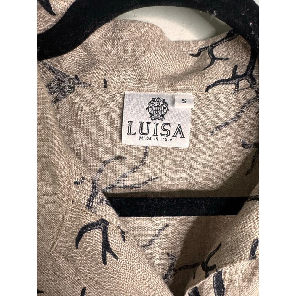 Luisa Women’s Resortwear Made In Italy 100% Linen Beige Shirt Dress - Small - Picture 4 of 8